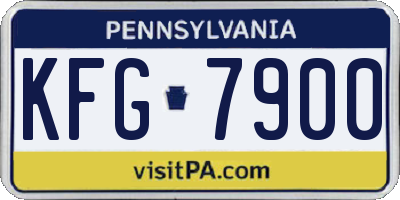PA license plate KFG7900