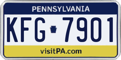 PA license plate KFG7901