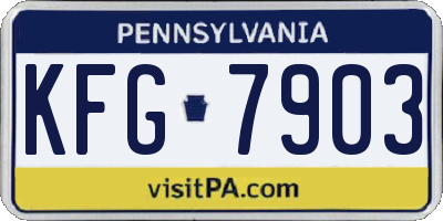 PA license plate KFG7903