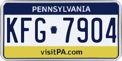 PA license plate KFG7904