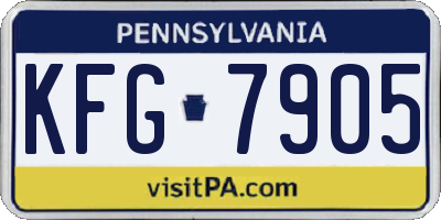 PA license plate KFG7905