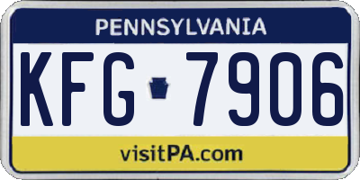 PA license plate KFG7906