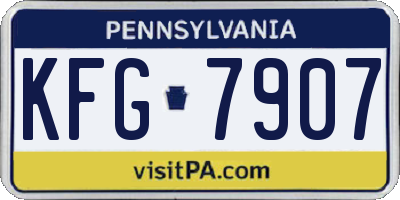 PA license plate KFG7907