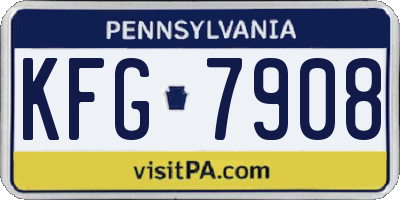 PA license plate KFG7908