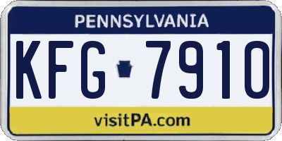 PA license plate KFG7910