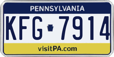 PA license plate KFG7914