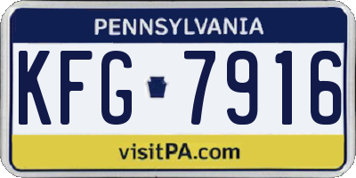 PA license plate KFG7916