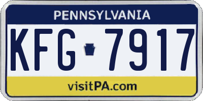 PA license plate KFG7917
