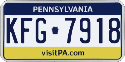 PA license plate KFG7918