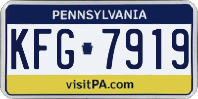 PA license plate KFG7919