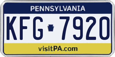 PA license plate KFG7920