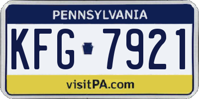 PA license plate KFG7921
