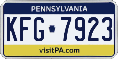 PA license plate KFG7923