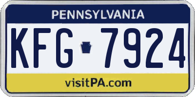 PA license plate KFG7924