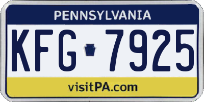 PA license plate KFG7925