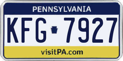 PA license plate KFG7927