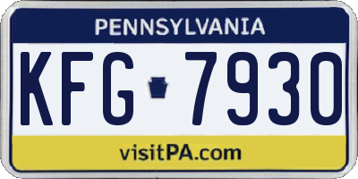 PA license plate KFG7930