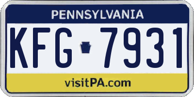 PA license plate KFG7931