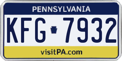 PA license plate KFG7932