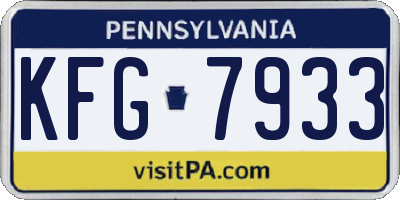 PA license plate KFG7933