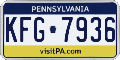 PA license plate KFG7936