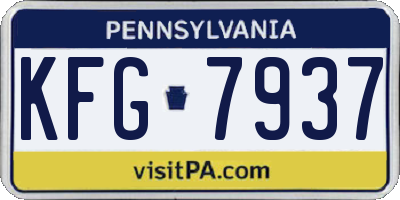 PA license plate KFG7937