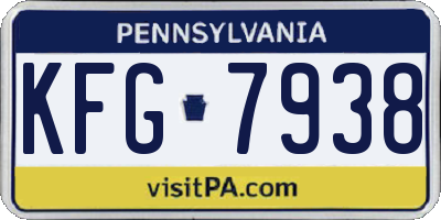 PA license plate KFG7938