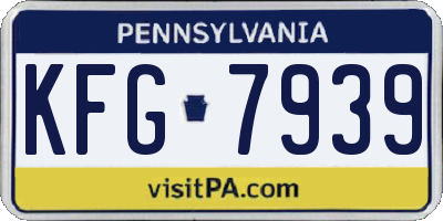 PA license plate KFG7939