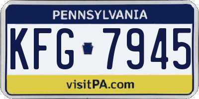 PA license plate KFG7945