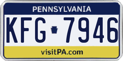 PA license plate KFG7946