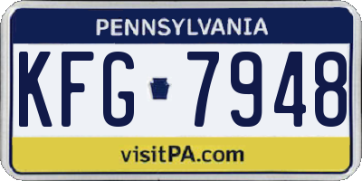 PA license plate KFG7948