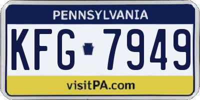 PA license plate KFG7949