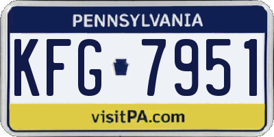 PA license plate KFG7951