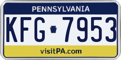 PA license plate KFG7953