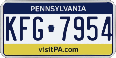 PA license plate KFG7954