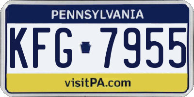 PA license plate KFG7955