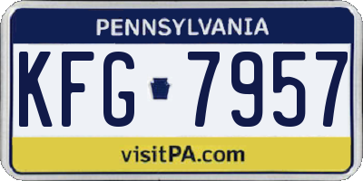 PA license plate KFG7957