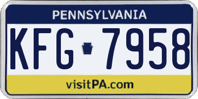PA license plate KFG7958