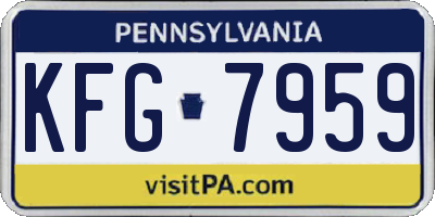 PA license plate KFG7959