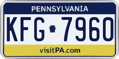PA license plate KFG7960