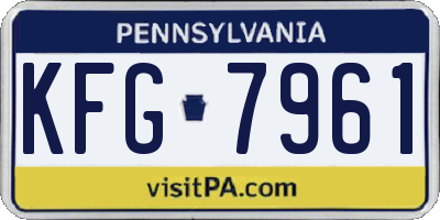 PA license plate KFG7961