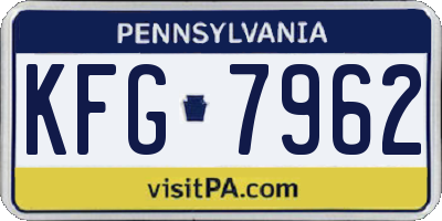 PA license plate KFG7962