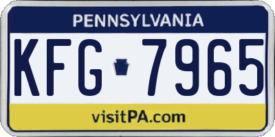 PA license plate KFG7965