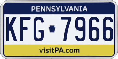 PA license plate KFG7966