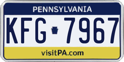 PA license plate KFG7967