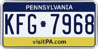 PA license plate KFG7968