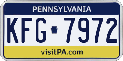 PA license plate KFG7972