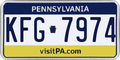 PA license plate KFG7974