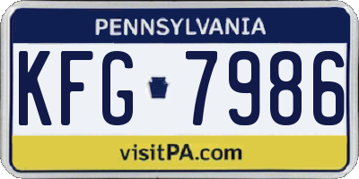 PA license plate KFG7986