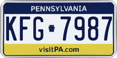 PA license plate KFG7987